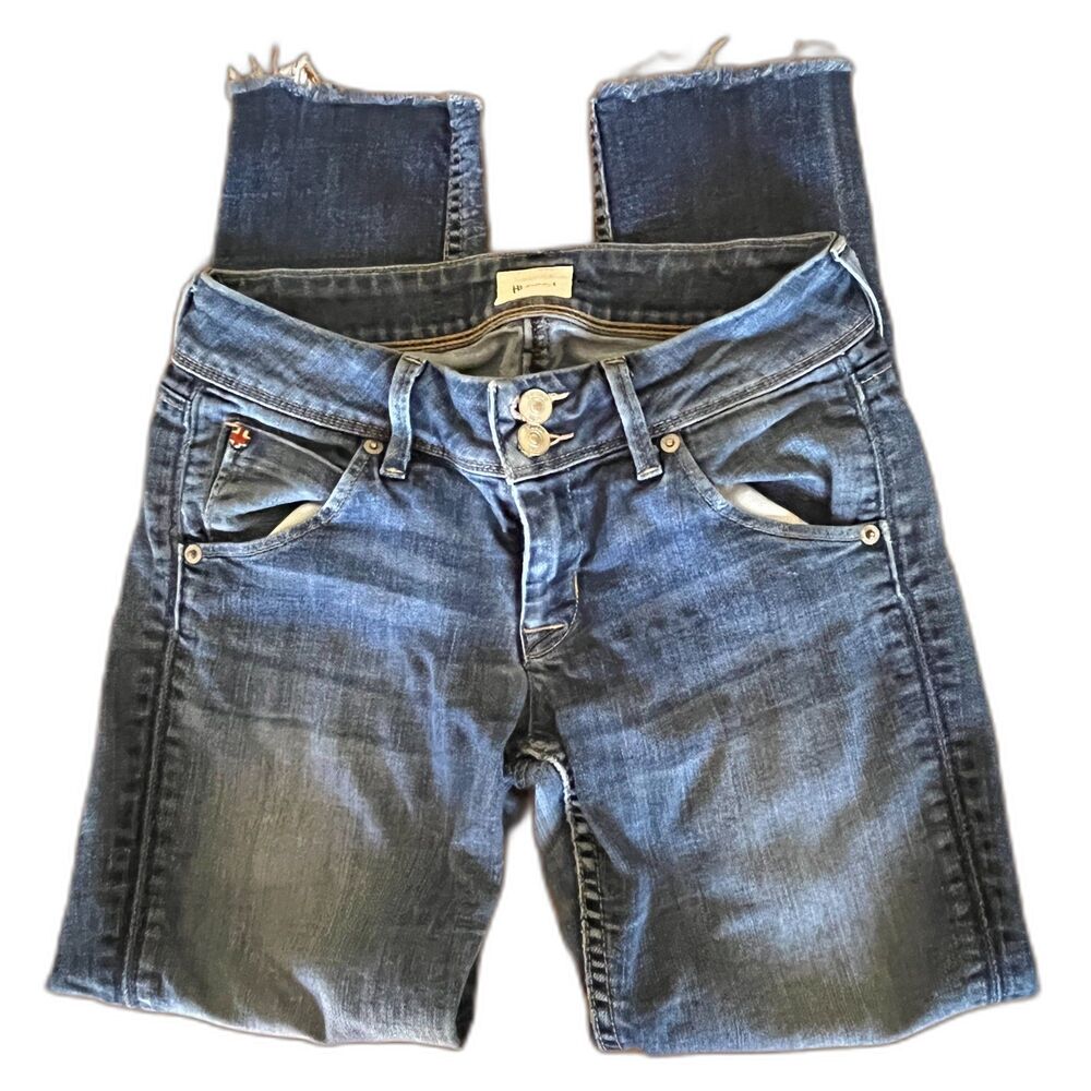 Hudson Jeans Collin Skinny Crop Raw Hem Low Rise Size 25 Everyday Casual